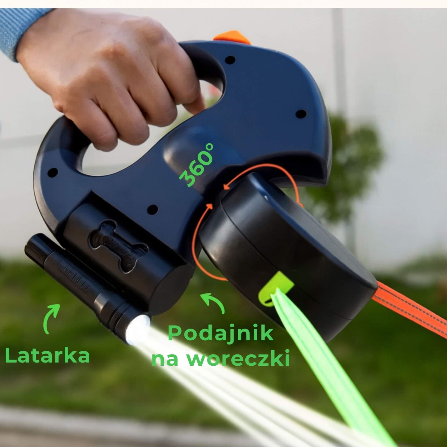 DuoLeash™ — Smycz dla Dwóch Psów z LED