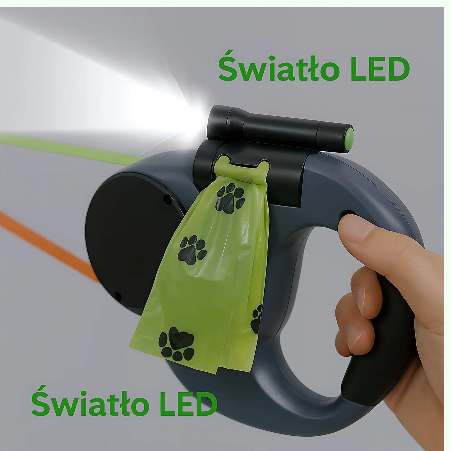DuoLeash™ — Smycz dla Dwóch Psów z LED